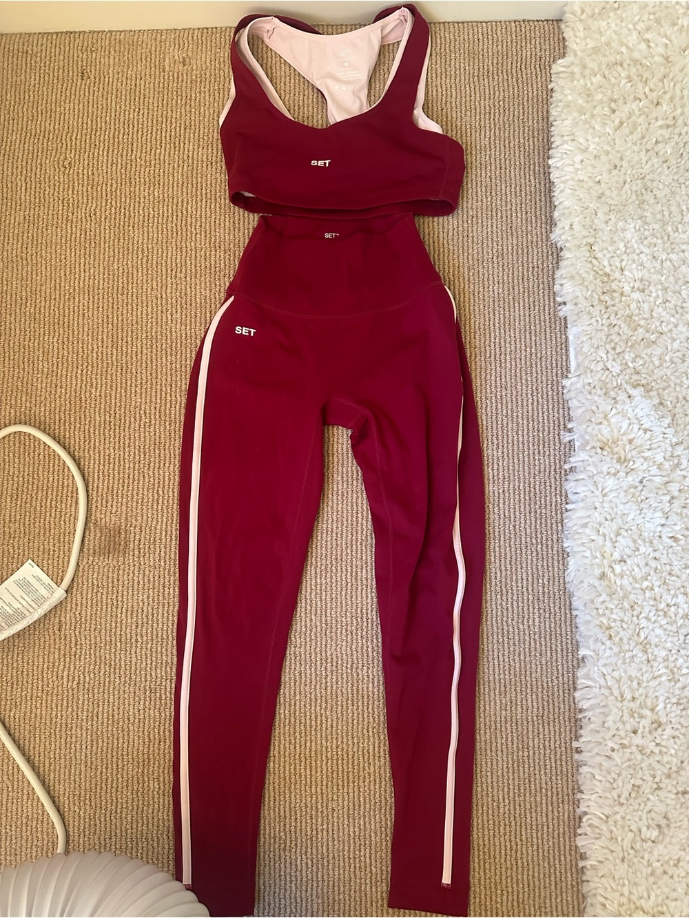 Set Active Burgundy and pink worn 2x